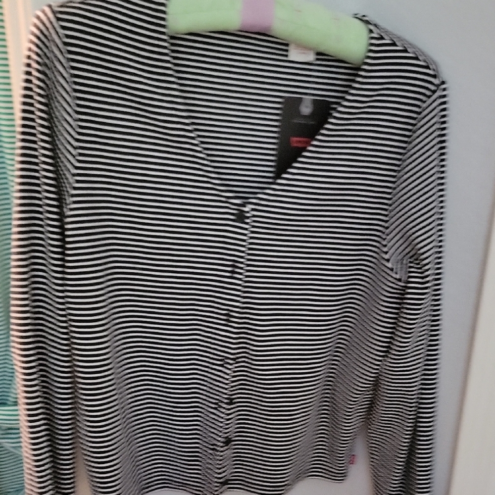 Black and White Striped Women's Sweater